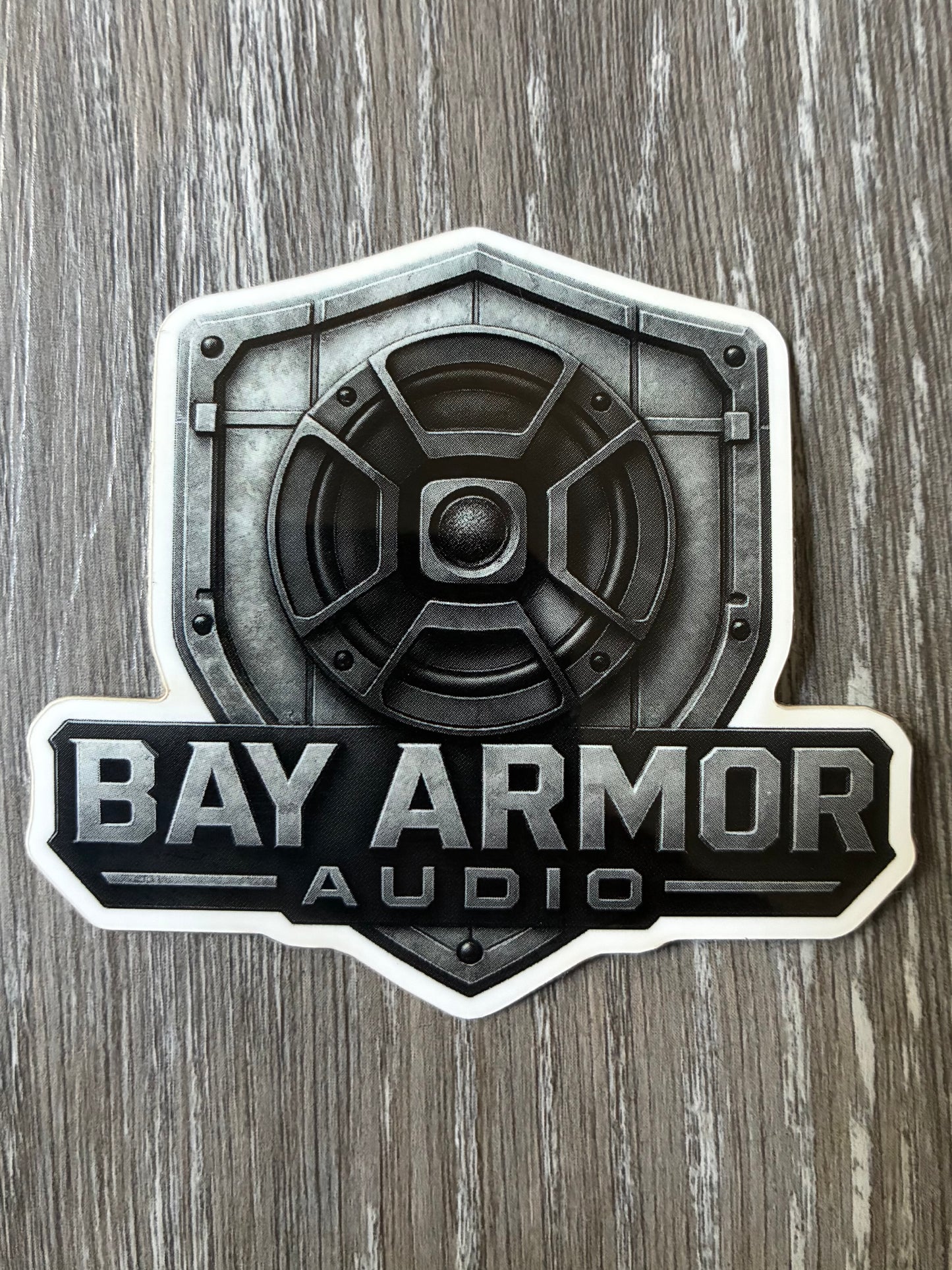 Bay Armor Audio Gray Logo Sticker