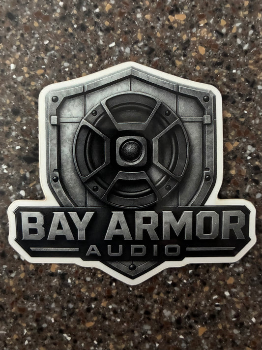 Bay Armor Audio Gray Logo Sticker