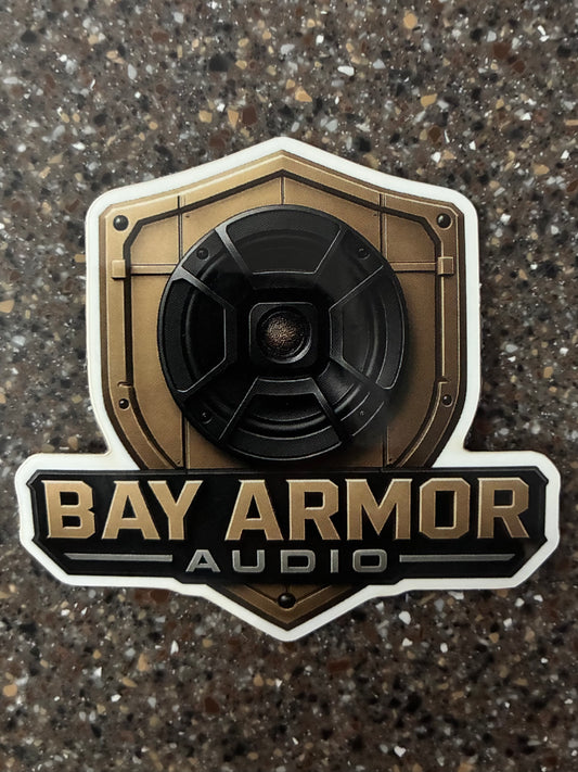 Bay Armor Audio Tan Logo Sticker